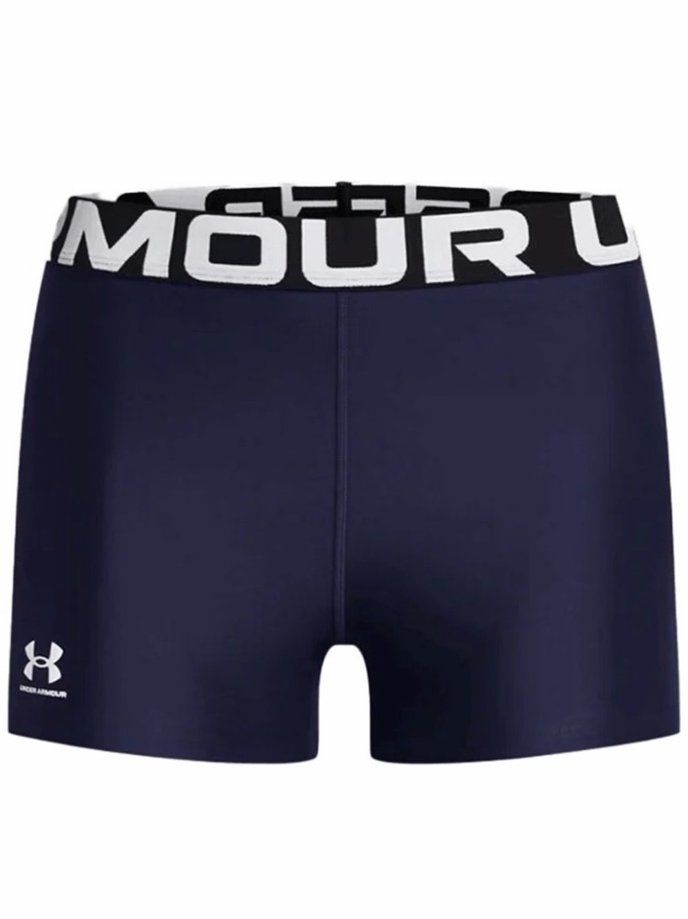 Under Armour Navy and Black Compression Shorts with Logo Waistband